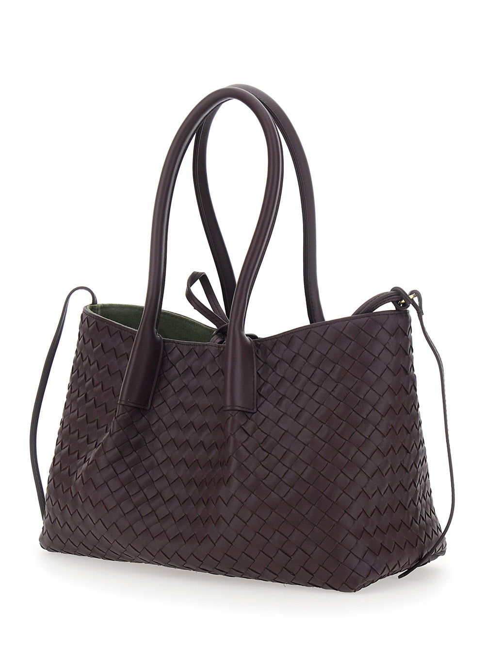 Bottega Veneta Women 'Pinacoteca' Bordeaux Medium Shoulder Bag With Intrecciato Motif In Leather Woman BOTTEGA VENETA
