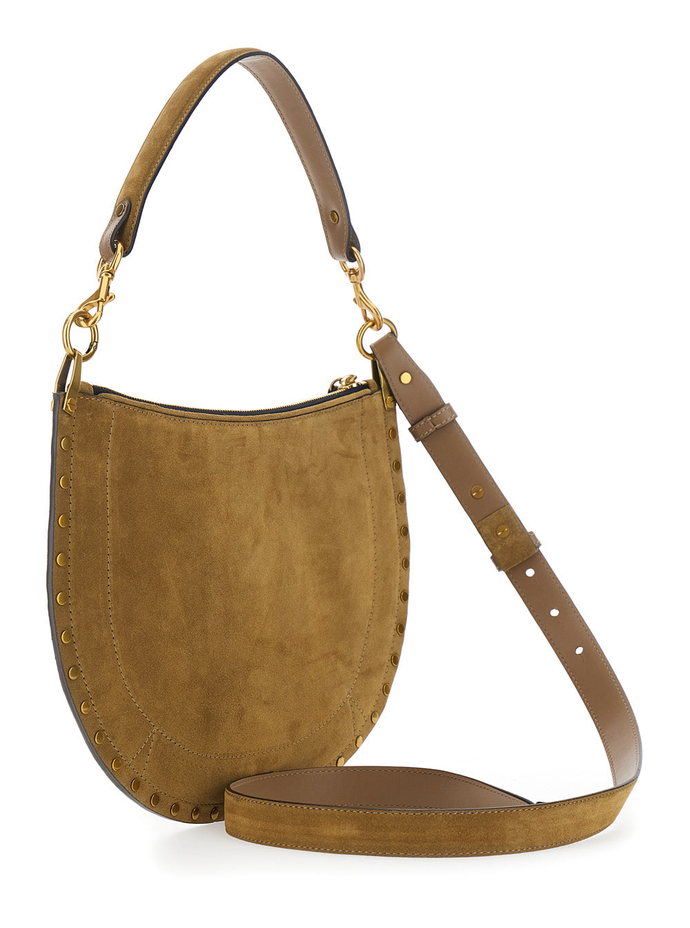 Isabel Marant Women 'Oskan' Brown Shoulder Bag With Adjustable And Removable Shoulder Strap In Suede Woman ISABEL MARANT