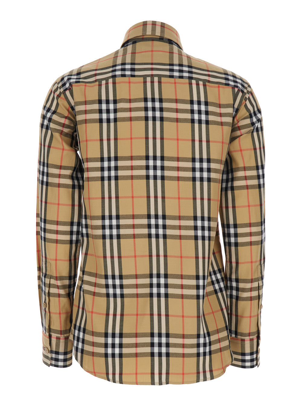 Burberry Women 'Emma' Beige Shirt With Ekd Embroidery On The Front And All-Over Check Motif In Cotton Woman BURBERRY