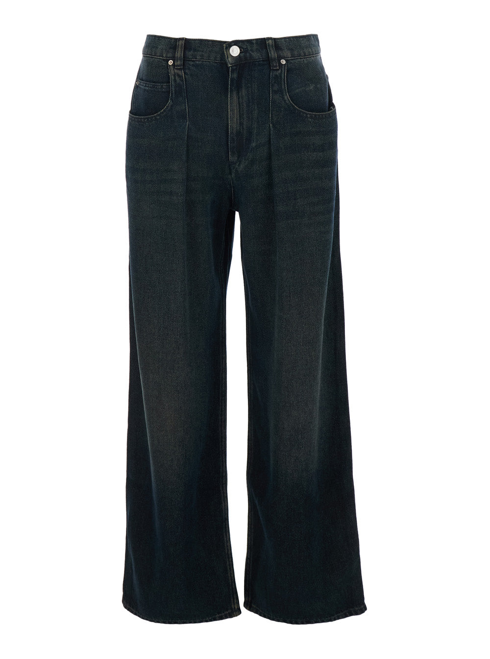 Isabel Marant Women Jeans 'Rodayna' With Logo Patch On The Back In Blue Denim For Women ISABEL MARANT