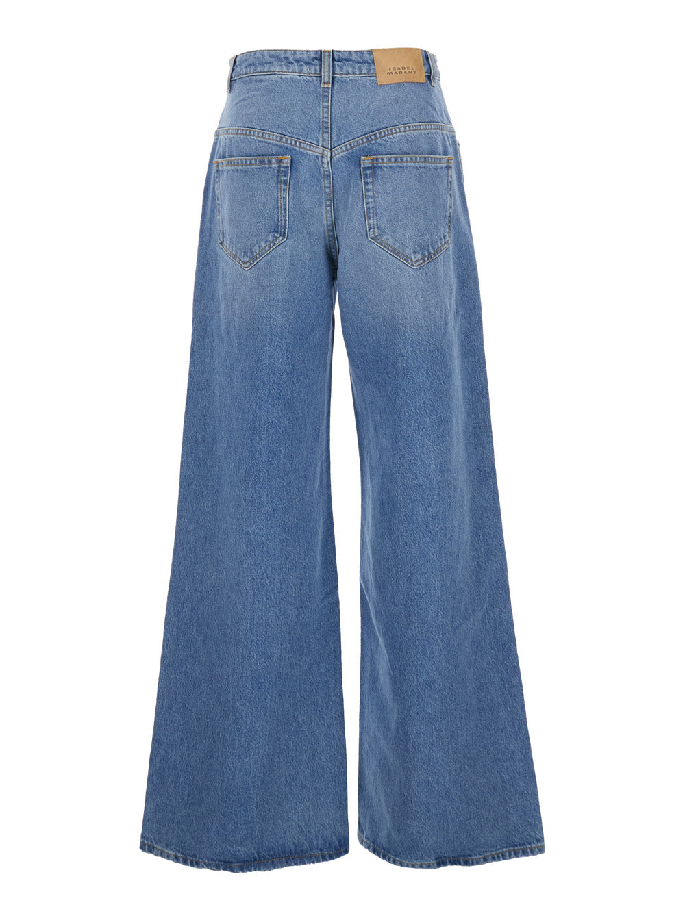 Isabel Marant Women 'Lemony' Blue Jeans With Logo Patch On The Rear  In Denim Woman ISABEL MARANT
