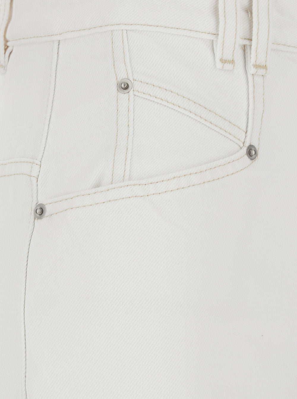 Isabel Marant Women Jeans 'Lemony' With Logo Patch On The Back In White Denim For Women ISABEL MARANT