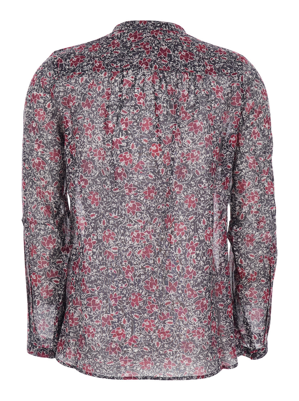 Isabel Marant Etoile Women 'Maria' Violet Blouse With Henry Neckline With Buttons And Floral Print In Cotton Woman ISABEL MARANT ETOILE