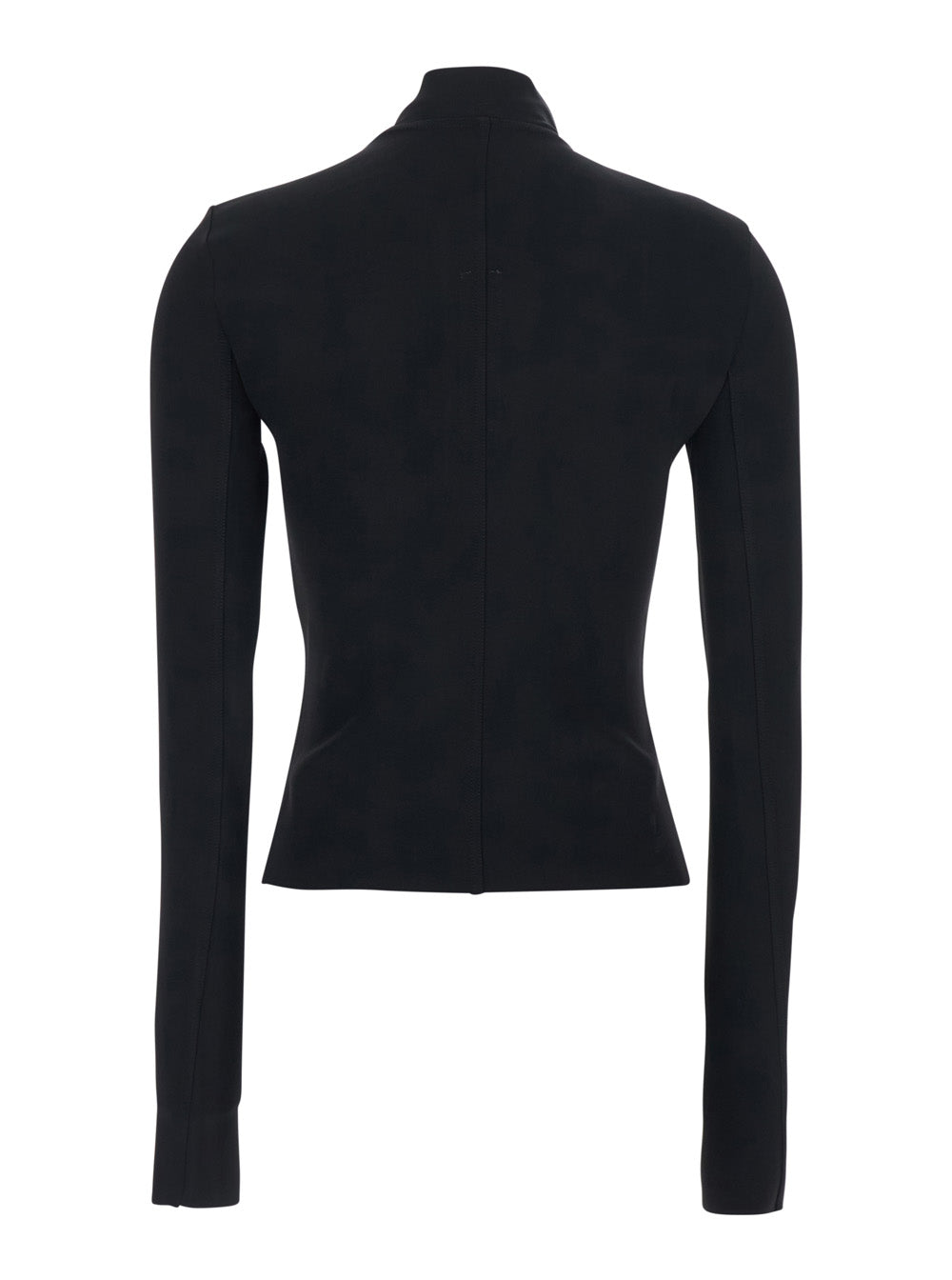 Rick Owens Women 'Gary' Black Jacket With High Neck And Asymmetric Zip Closure In Viscose Blend Woman RICK OWENS