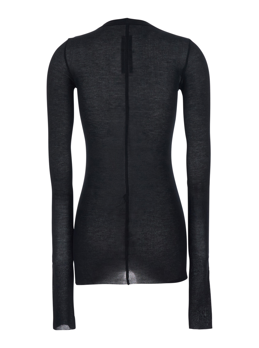 Rick Owens Women Black T-Shirt With Ribbed Design And Round Neck In Viscose And Silk Blend Woman RICK OWENS