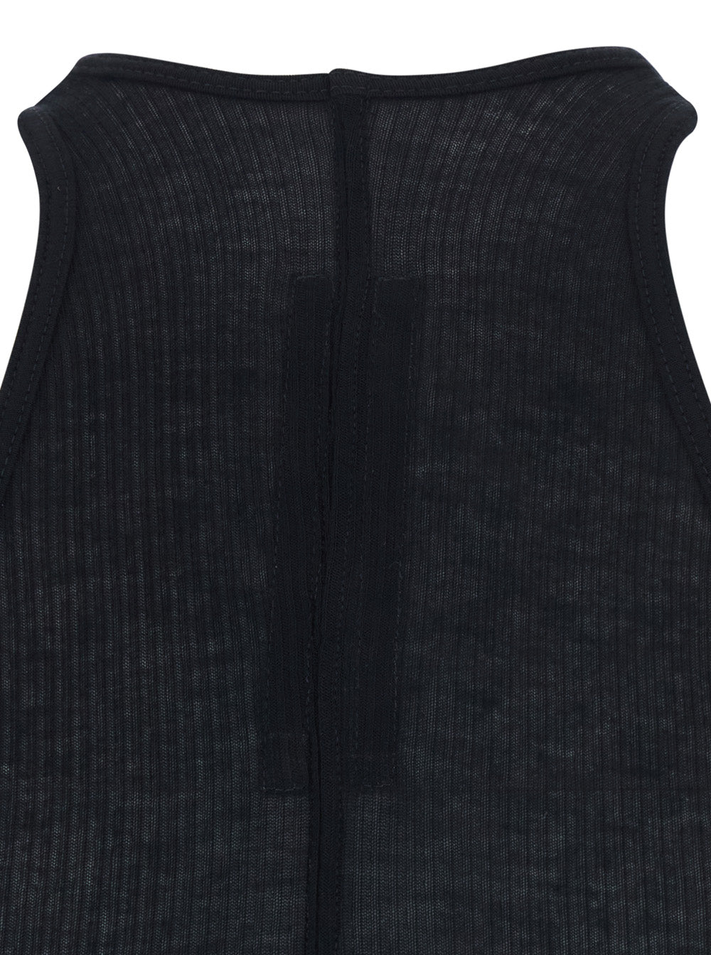 Rick Owens Women Top With U-Neck And Ribbed Design In Viscose And Silk Blend Black Women RICK OWENS