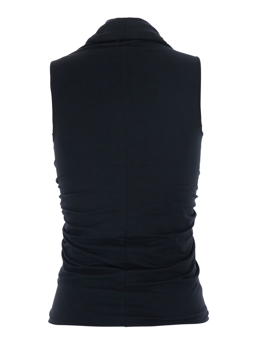 Rick Owens Women Top With Ruching Design And Front Vent In Black Fabric For Women RICK OWENS