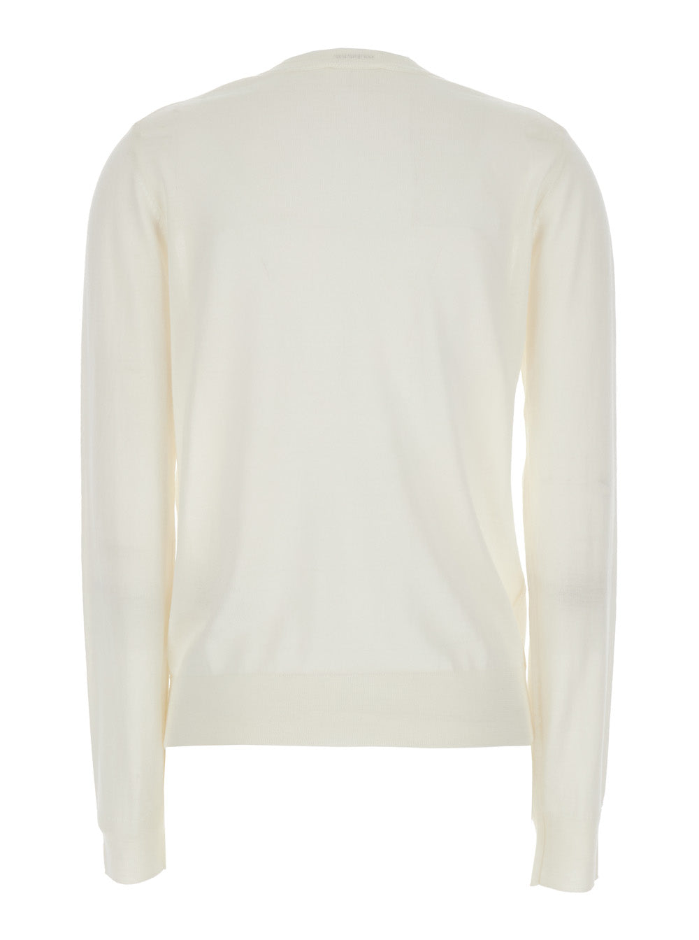 P.A.R.O.S.H. Women Long Sleeve V-Neck Sweater In White Wool And Silk Blend For Women P.A.R.O.S.H.