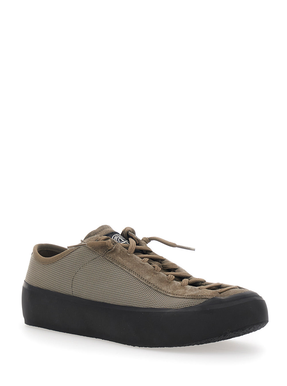 Stone Island Men Brown Low Top Sneaker With Logo Patch On The Tongue In Tech Fabric Men STONE ISLAND