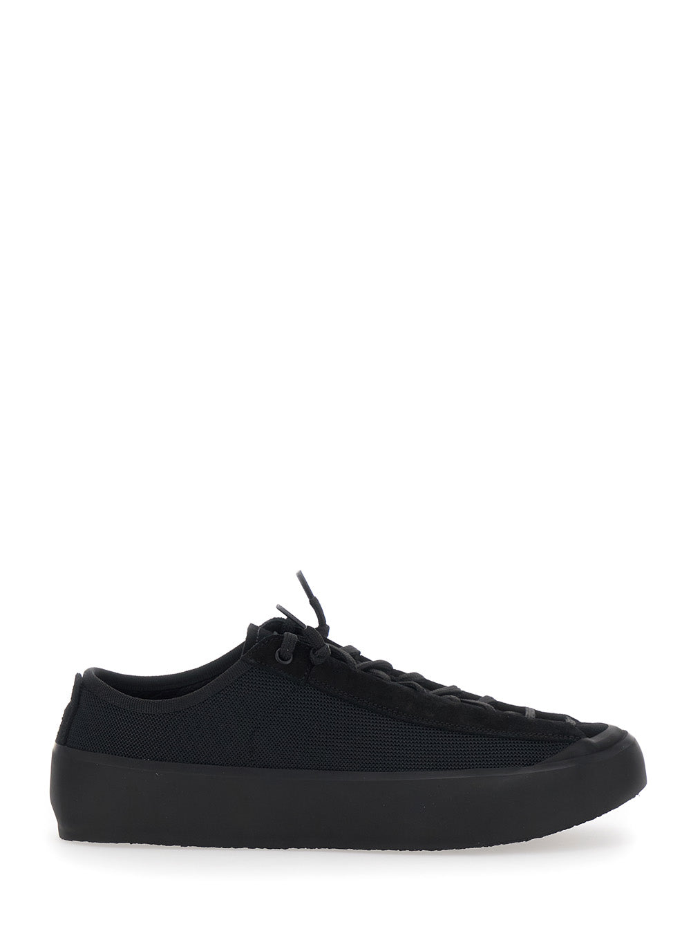 Stone Island Men Black Low Top Sneakers With Logo Patch On The Tongue In Suede And Mesh Man STONE ISLAND