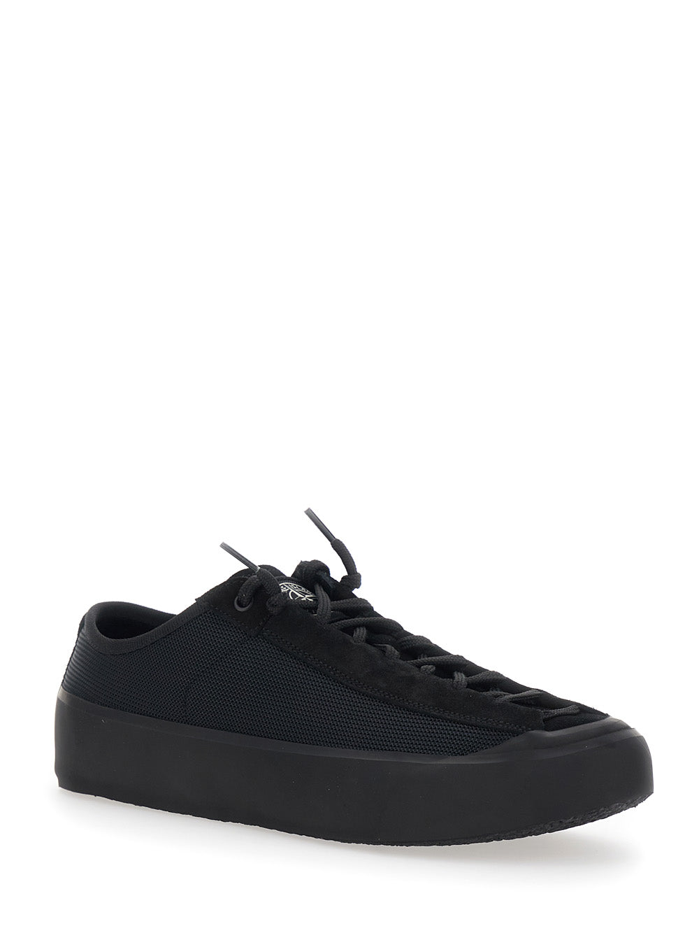 Stone Island Men Black Low Top Sneakers With Logo Patch On The Tongue In Suede And Mesh Man STONE ISLAND