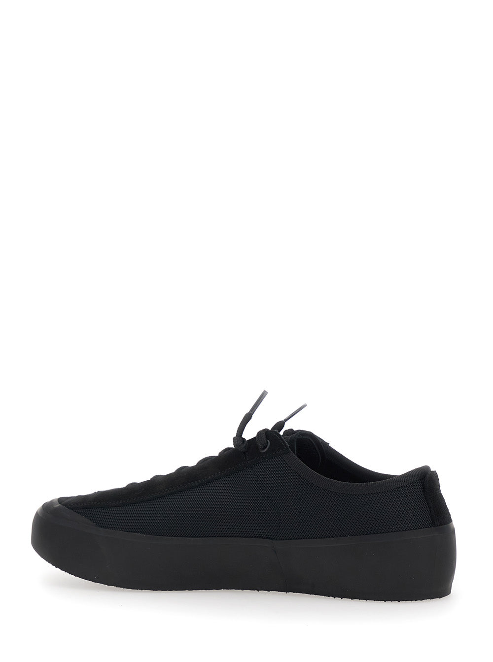 Stone Island Men Black Low Top Sneakers With Logo Patch On The Tongue In Suede And Mesh Man STONE ISLAND