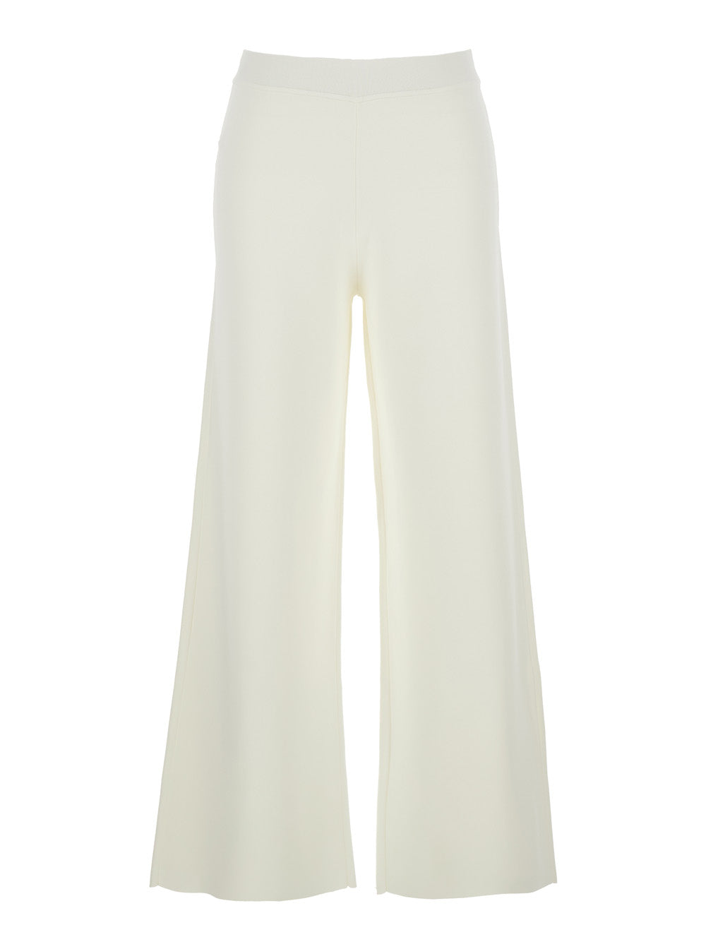P.A.R.O.S.H. Women Wide Leg Pull-On Pants In Viscose Blend White Women P.A.R.O.S.H.
