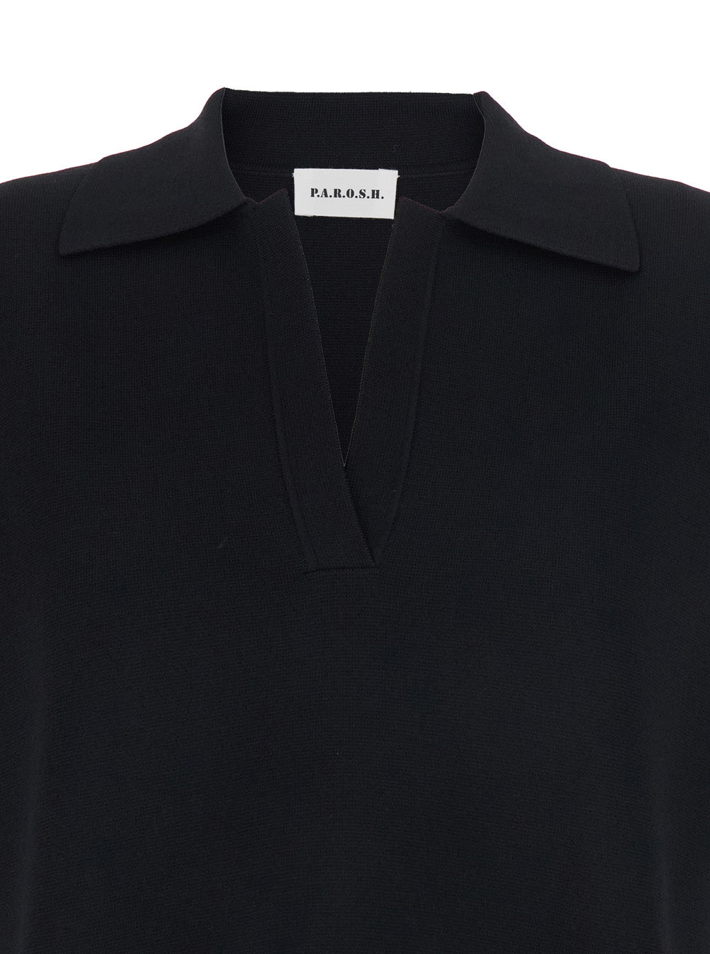 P.A.R.O.S.H. Women Polo With Dropped Shoulders And V-Neck In Black Viscose Blend For Women P.A.R.O.S.H.