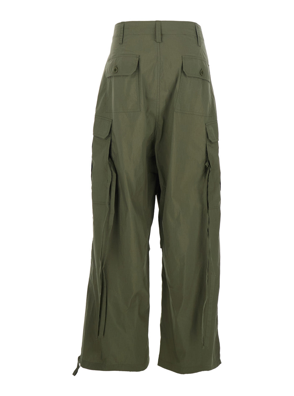 P.A.R.O.S.H. Women Cargo Pants With Drawstring Waist And Pockets Green Women P.A.R.O.S.H.