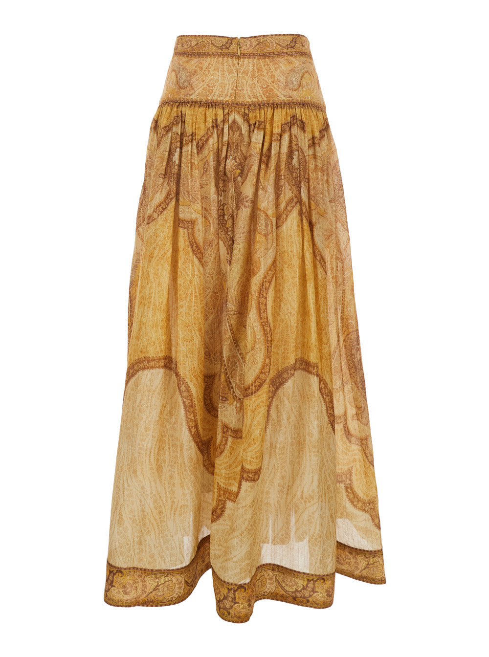 Zimmermann Women 'Wanderlust' Multicolor Flared Skirt With Rear Zip Closure And All-Over Paisley Motif In Cotton Blend Woman ZIMMERMANN