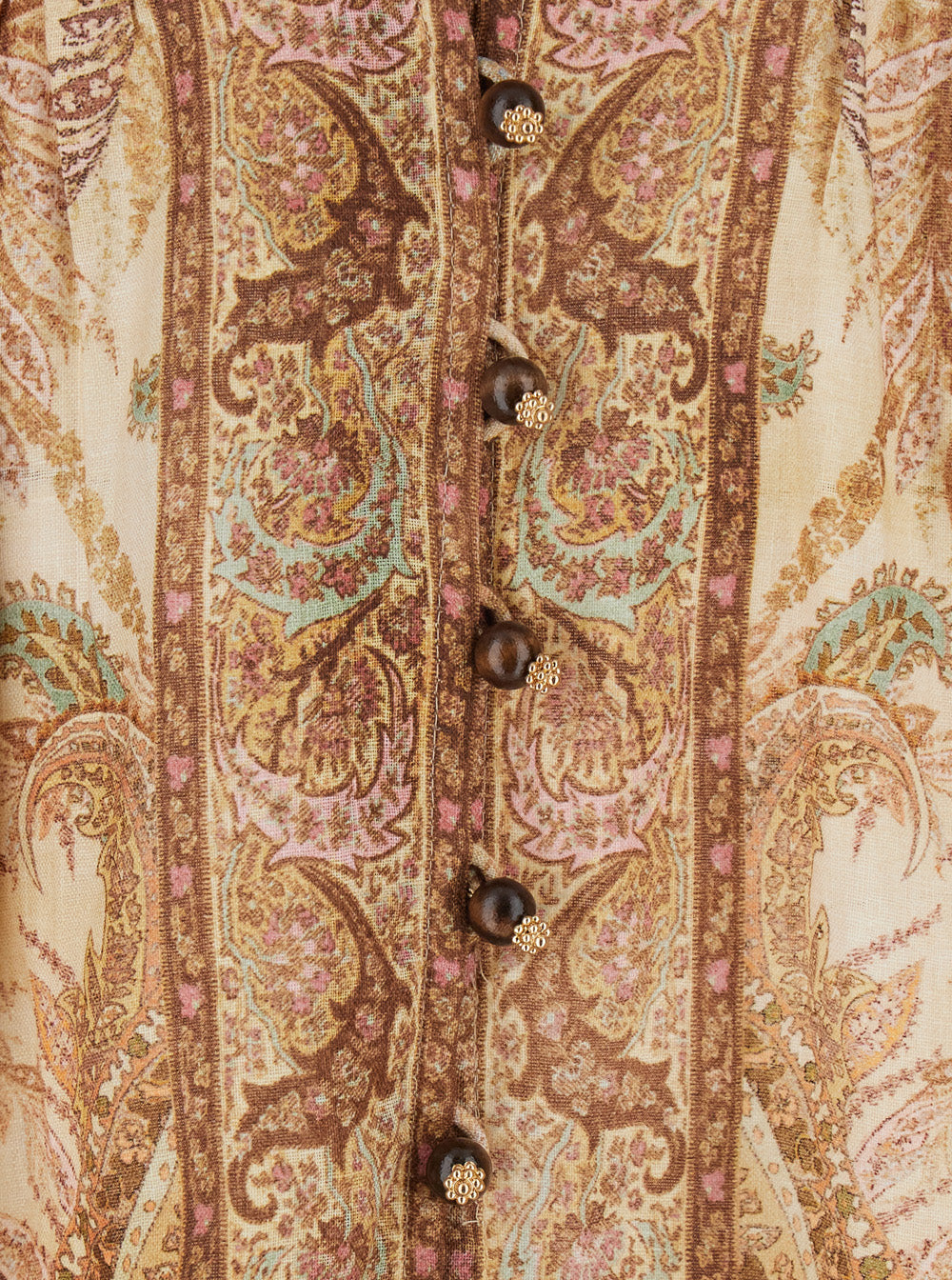 Zimmermann Women 'Wanderlust' Multicolor Long Dress With V Neck And All-Over Paisley Motif In Linen Woman ZIMMERMANN