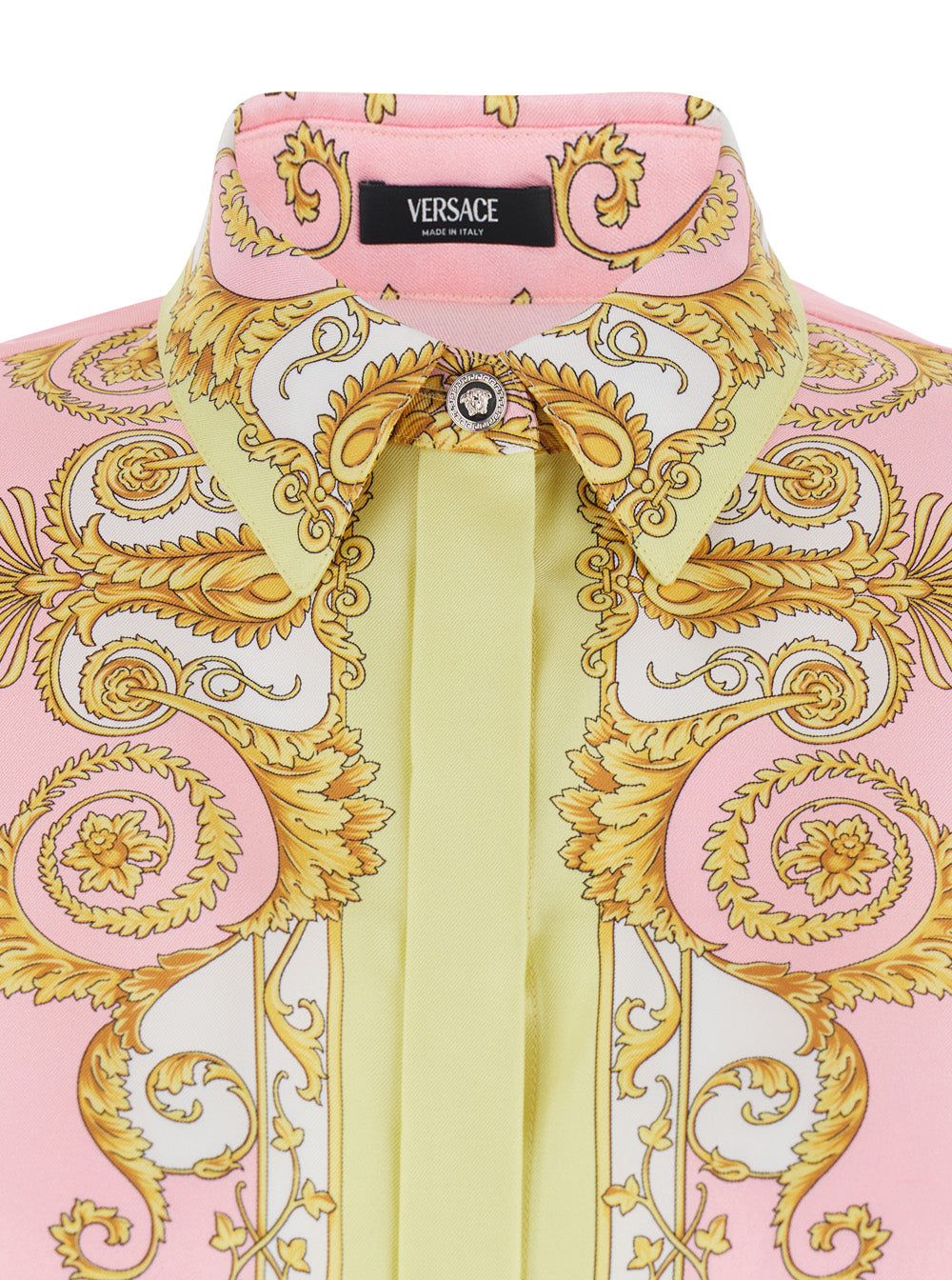 Versace Women Shirt With Pointed Collar And All-Over Baroque Print In Multicolor Silk For Women VERSACE