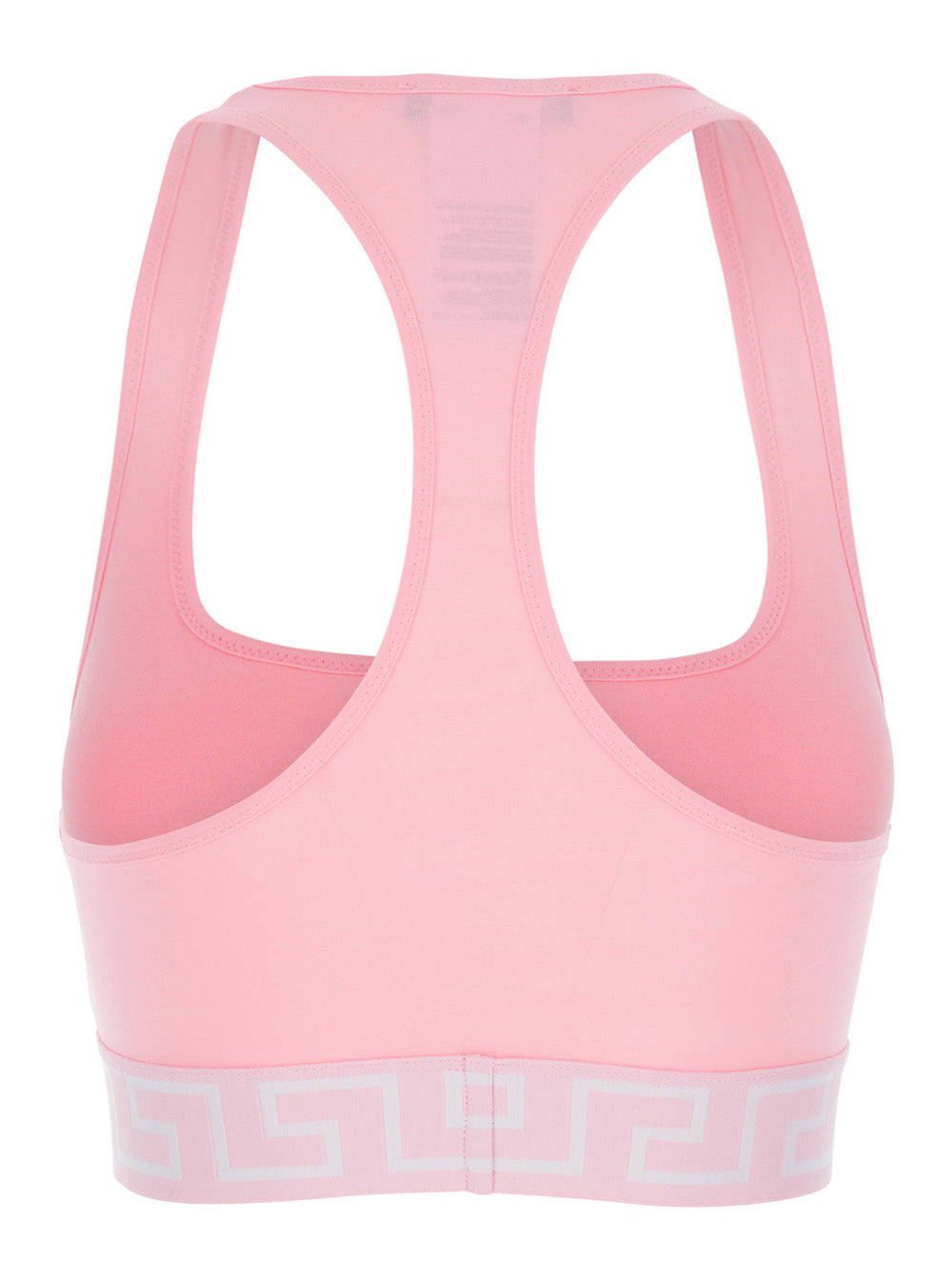 Versace Women Pink Sport Top With Greca And Medusa Logo In Tech Fabric For Women VERSACE