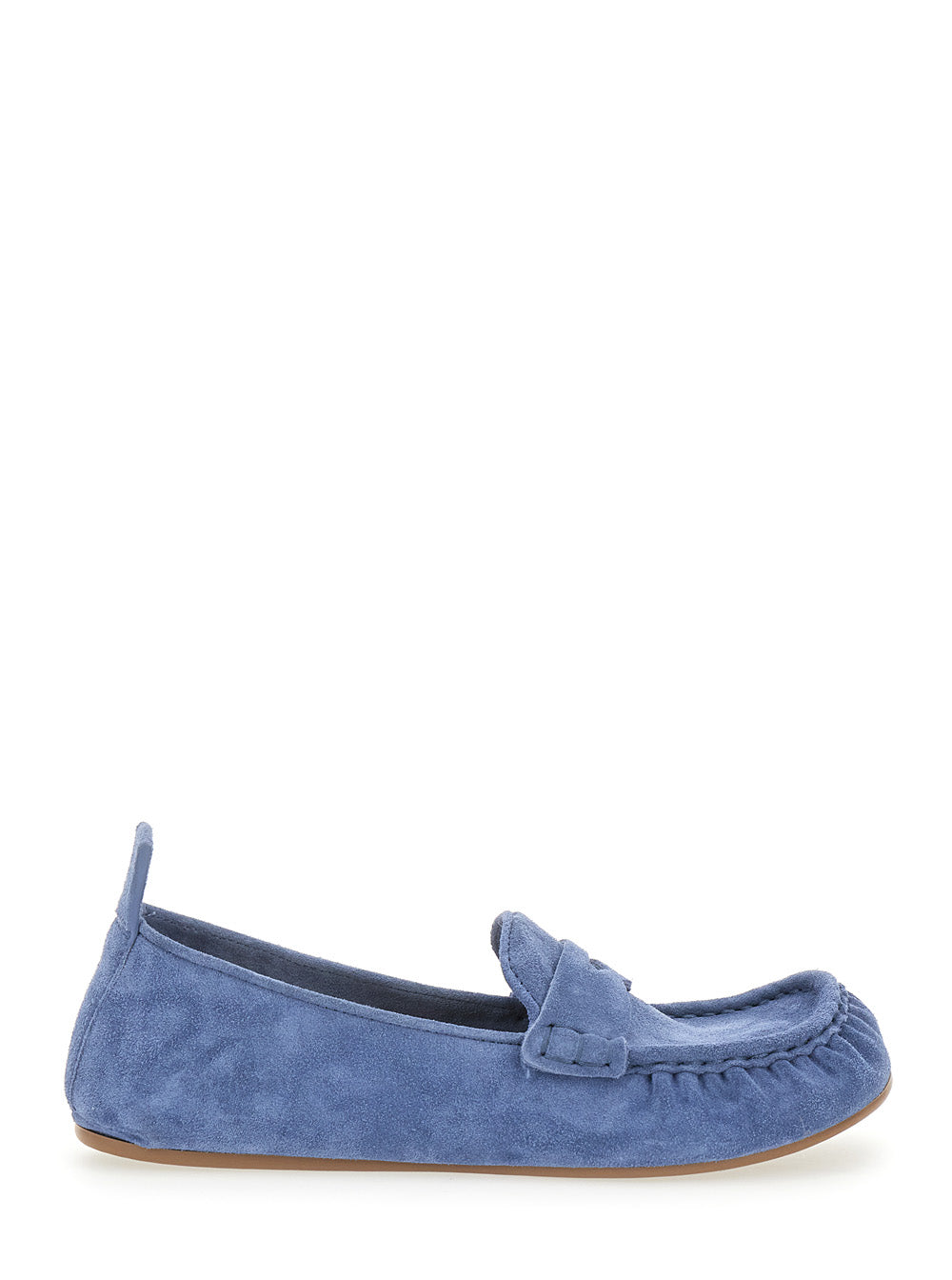 Acne Studios Women Blue Loafers With Rounded Toe And Pull-Tab In Suede Women ACNE STUDIOS