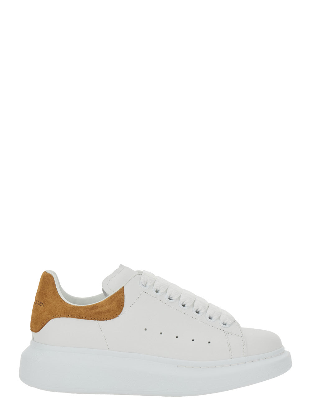 Alexander Mcqueen Women White Low Top Sneaker 'Alexander Mcqueen' With Logo Lettering On The Heel In Leather For Women