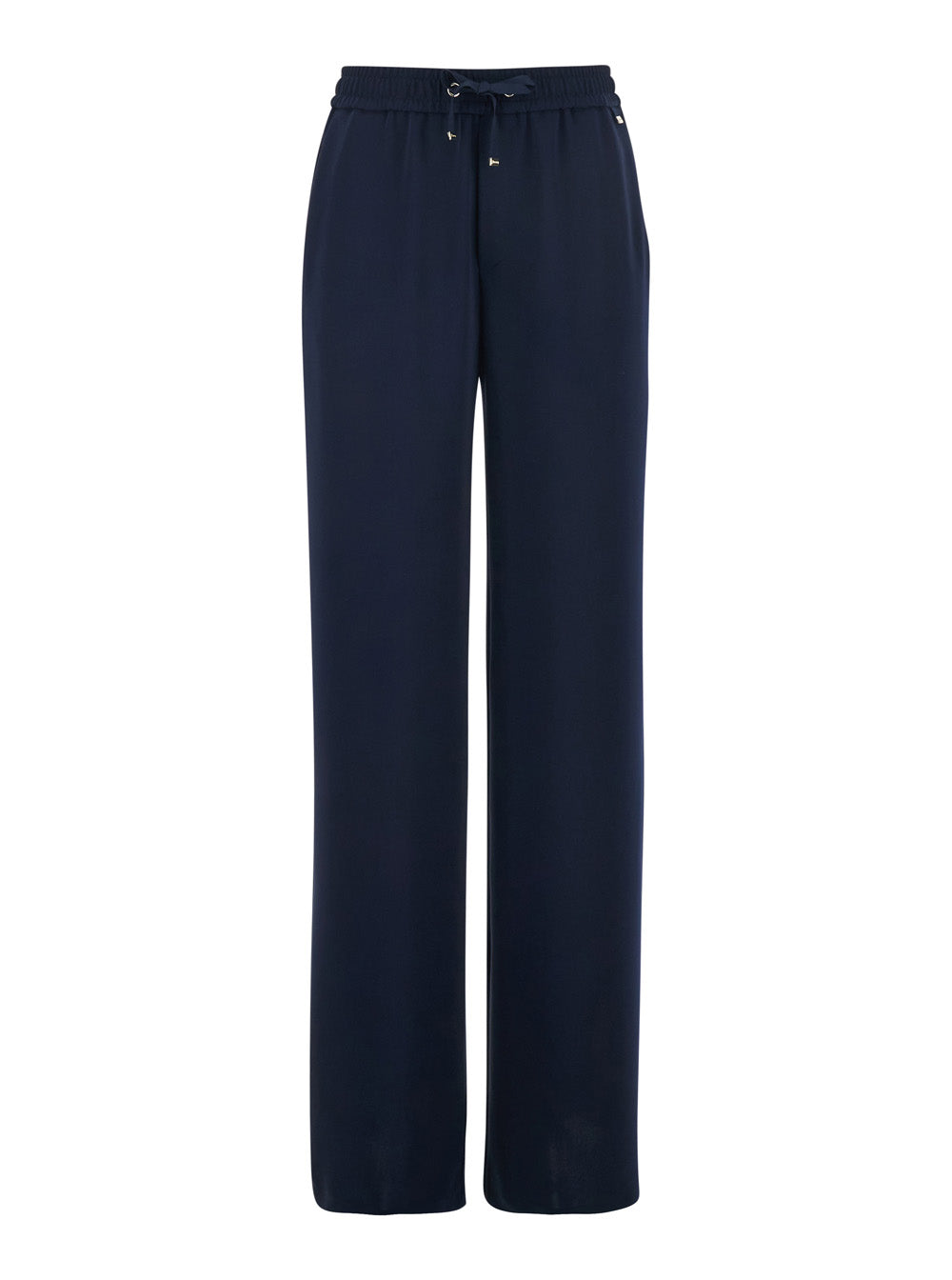 Herno Women Blue Pants With Elastic Waist And Drawstring And Logo Plate On Drawstring In Tech Fabric For Women HERNO