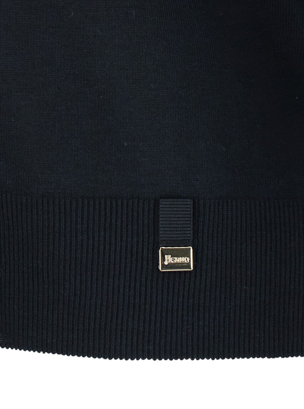 Herno Women Crew Neck T-Shirt With Logo Plate On The Front In Cotton Blend Black Women HERNO