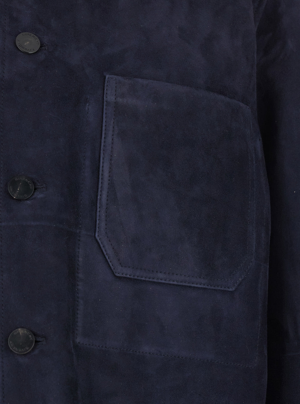 Givenchy Men Blue Jacket With Classic Collar And Suede Front Pockets For Men GIVENCHY