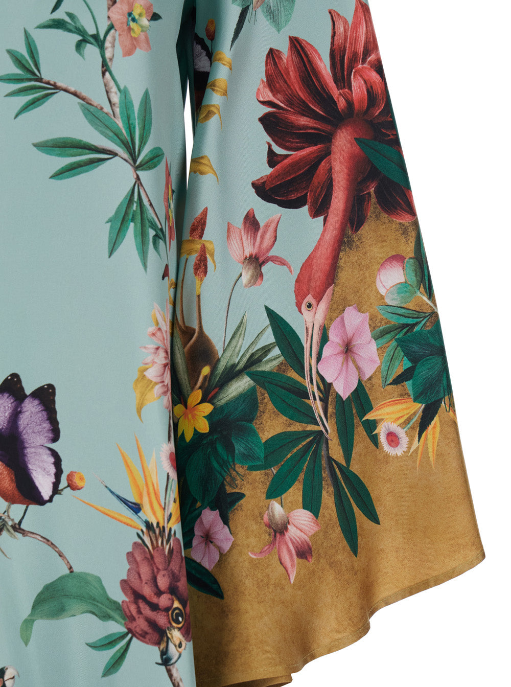 La Doublej Women Long Dress 'Dre0232' With High Neck And Bow Detail On The Back And All-Over Floral Motif In Multicolor Silk For Women LA DOUBLEJ