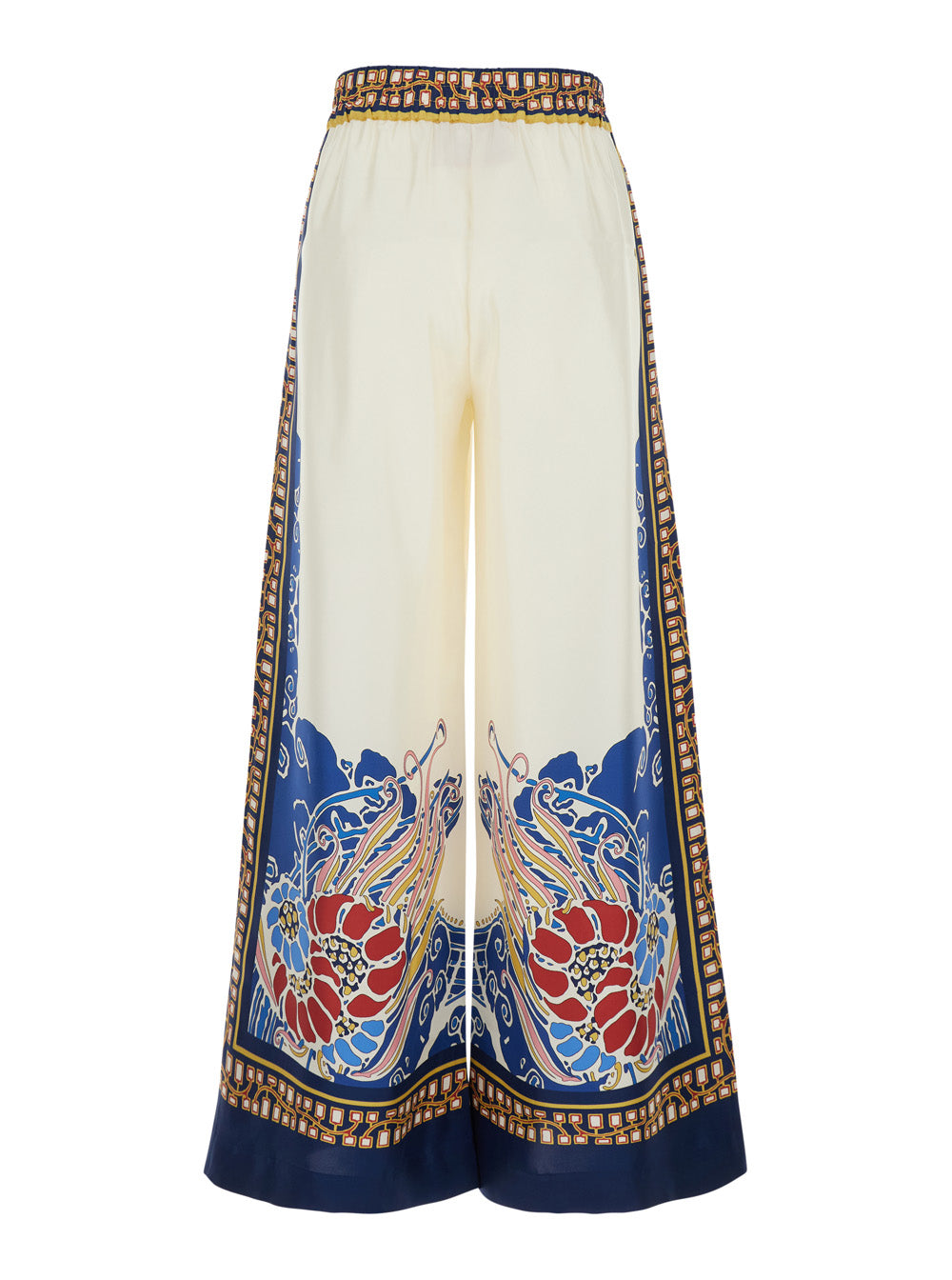 La Doublej Women Multicolor Wide-Leg Palazzo Pants With All-Over Print In Silk Women LA DOUBLEJ