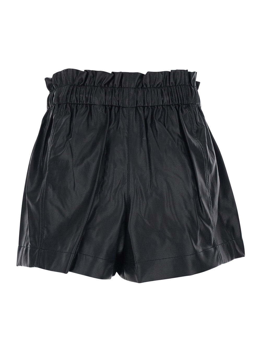 Isabel Marant Etoile Women Black Ecoleather 'Naline' Shorts With Drawstring Waist For Women