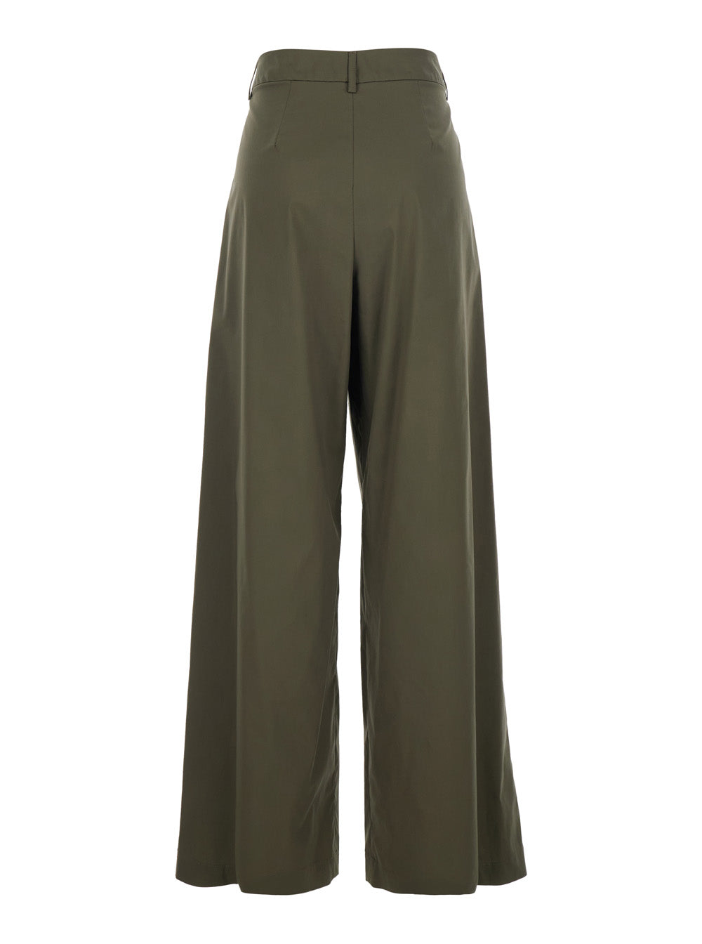 Leplain Women Green Wide Leg Trousers With Pleats For Women LEPLAIN