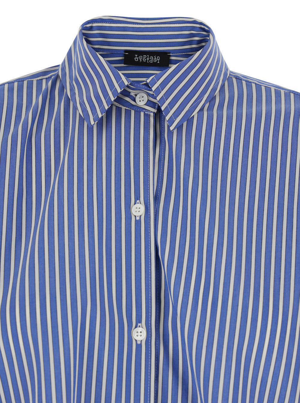 Leplain Women Shirt With Classic Collar And All-Over Striped Pattern In Blue Cotton For Women LEPLAIN