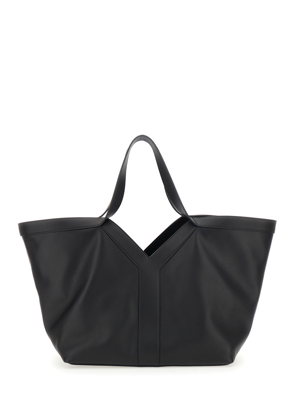 Saint Laurent Women Black Shoulder Bag With Hook Closure And Two Top Handles In Leather Woman