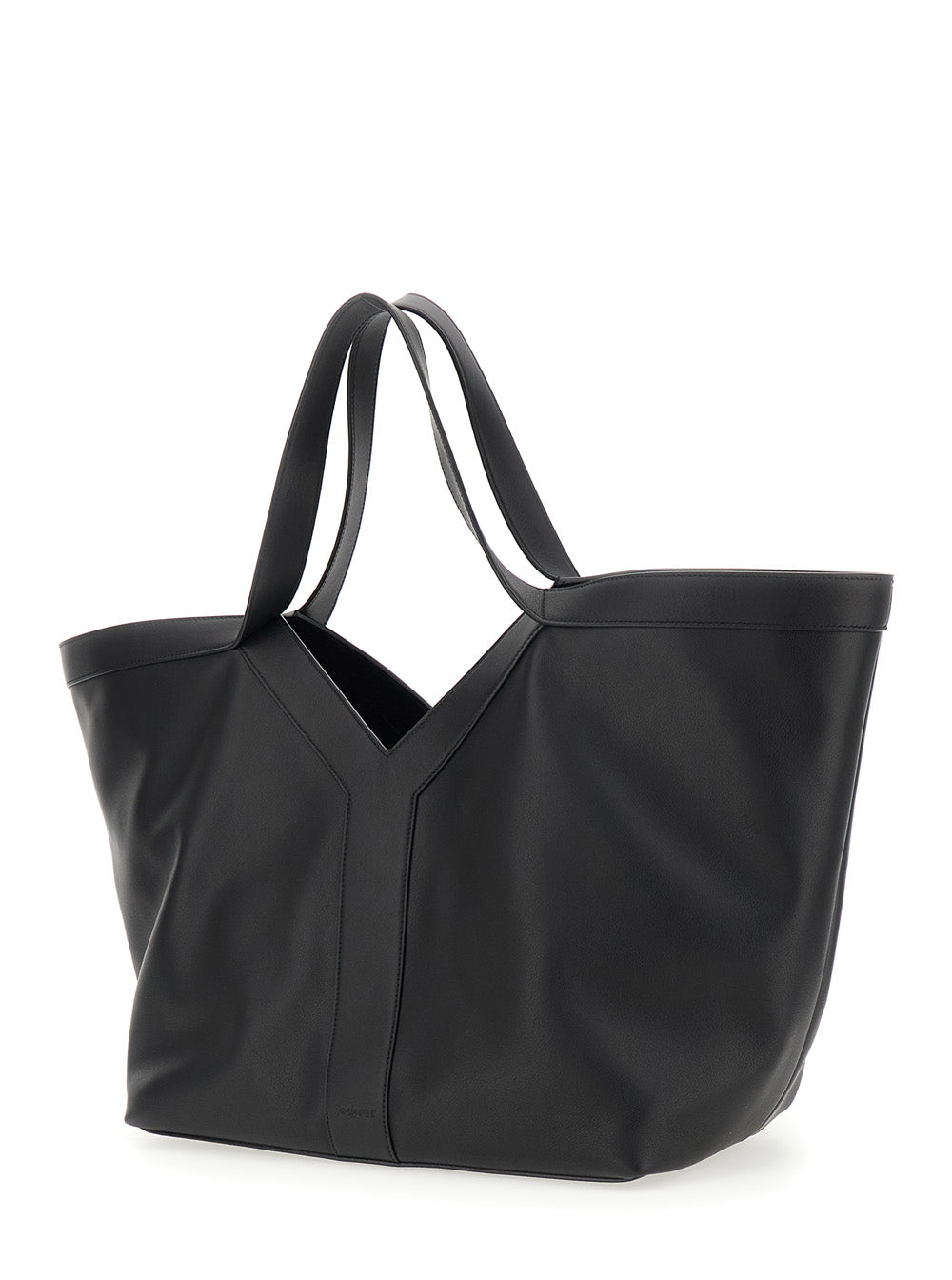 Saint Laurent Women Black Shoulder Bag With Hook Closure And Two Top Handles In Leather Woman