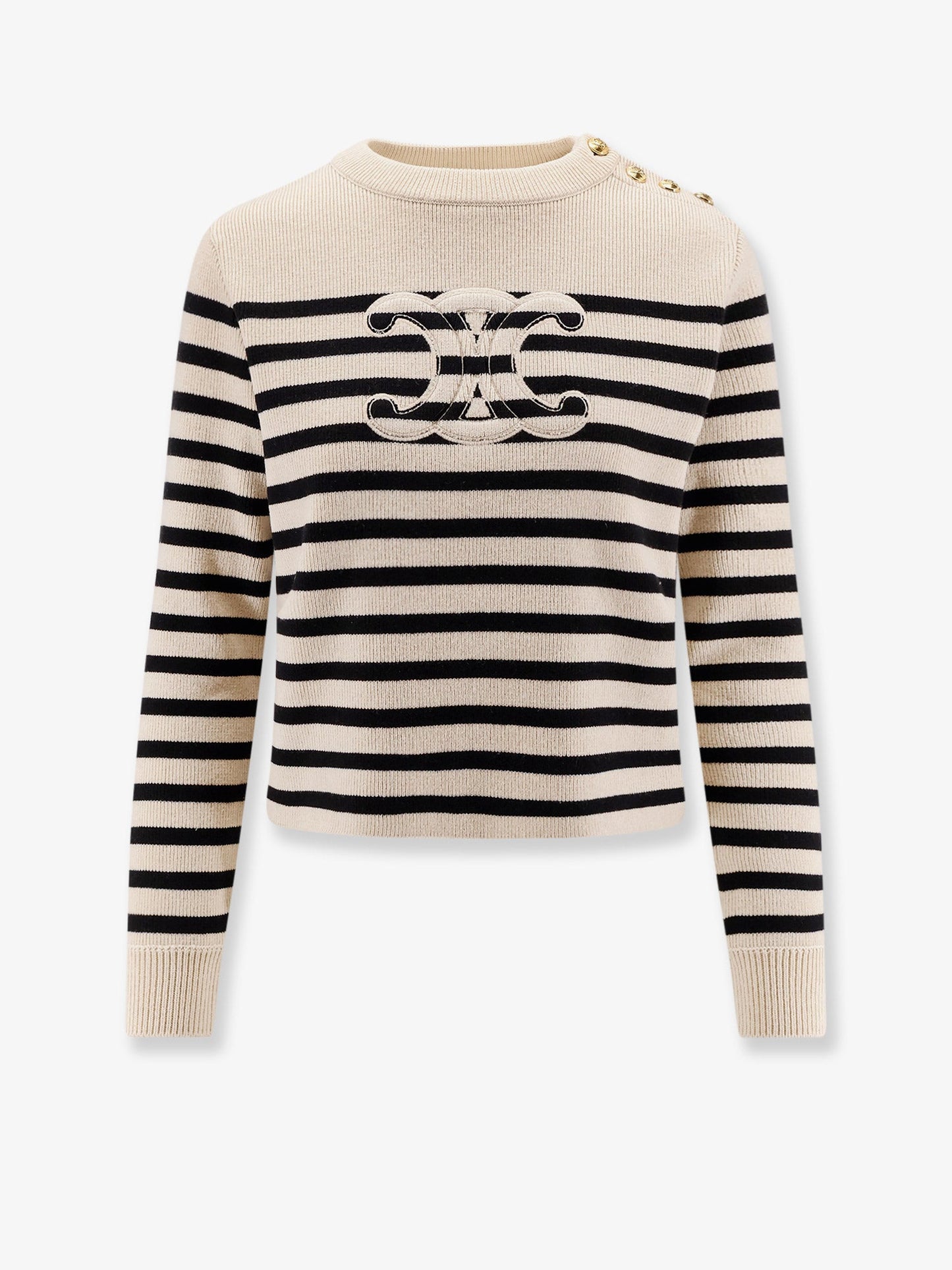 Celine Women Triomphe Cashmere And Wool Sweater CELINE
