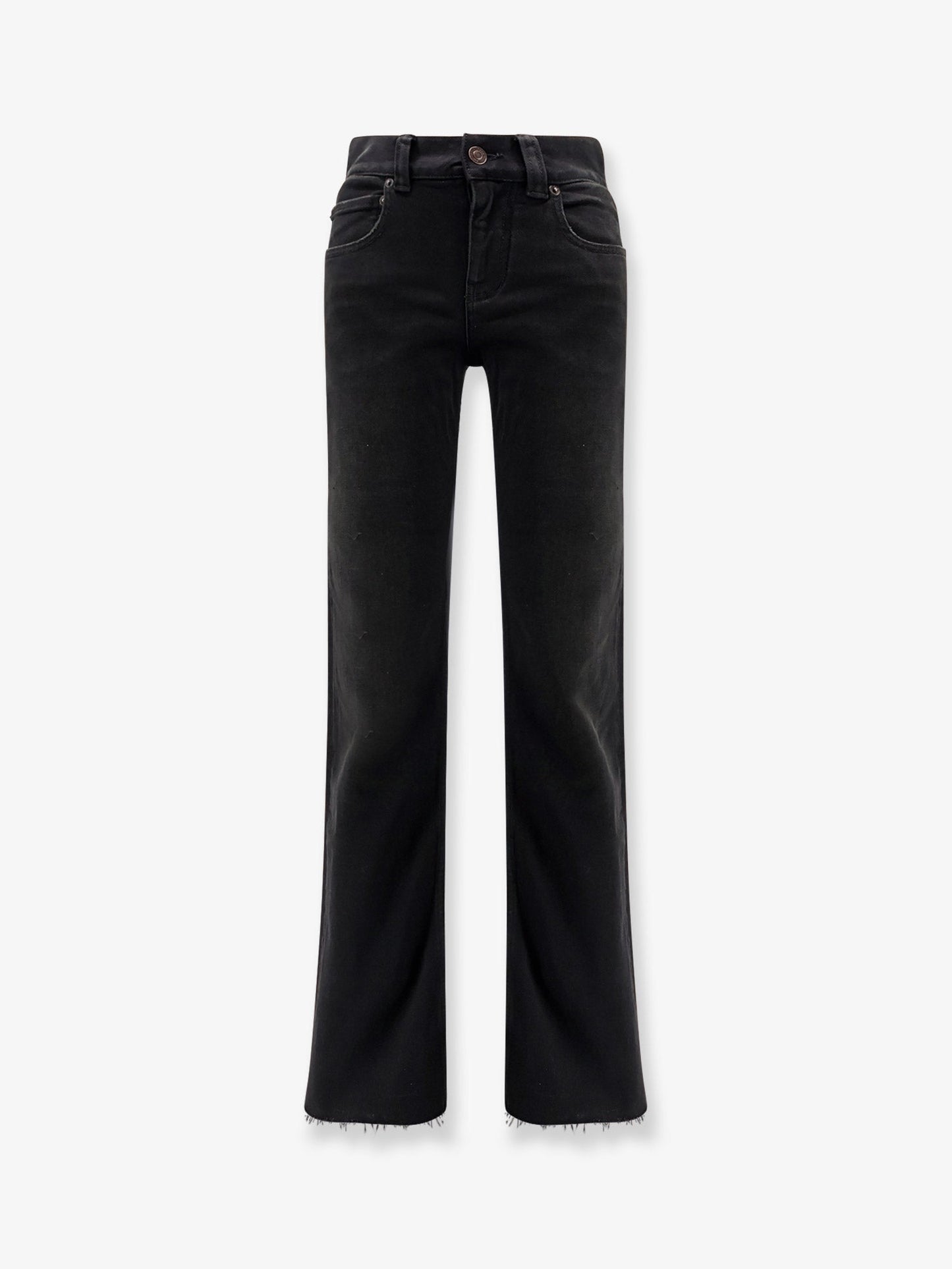 Balenciaga Women Denim Trousers With Frayed Edges BALENCIAGA
