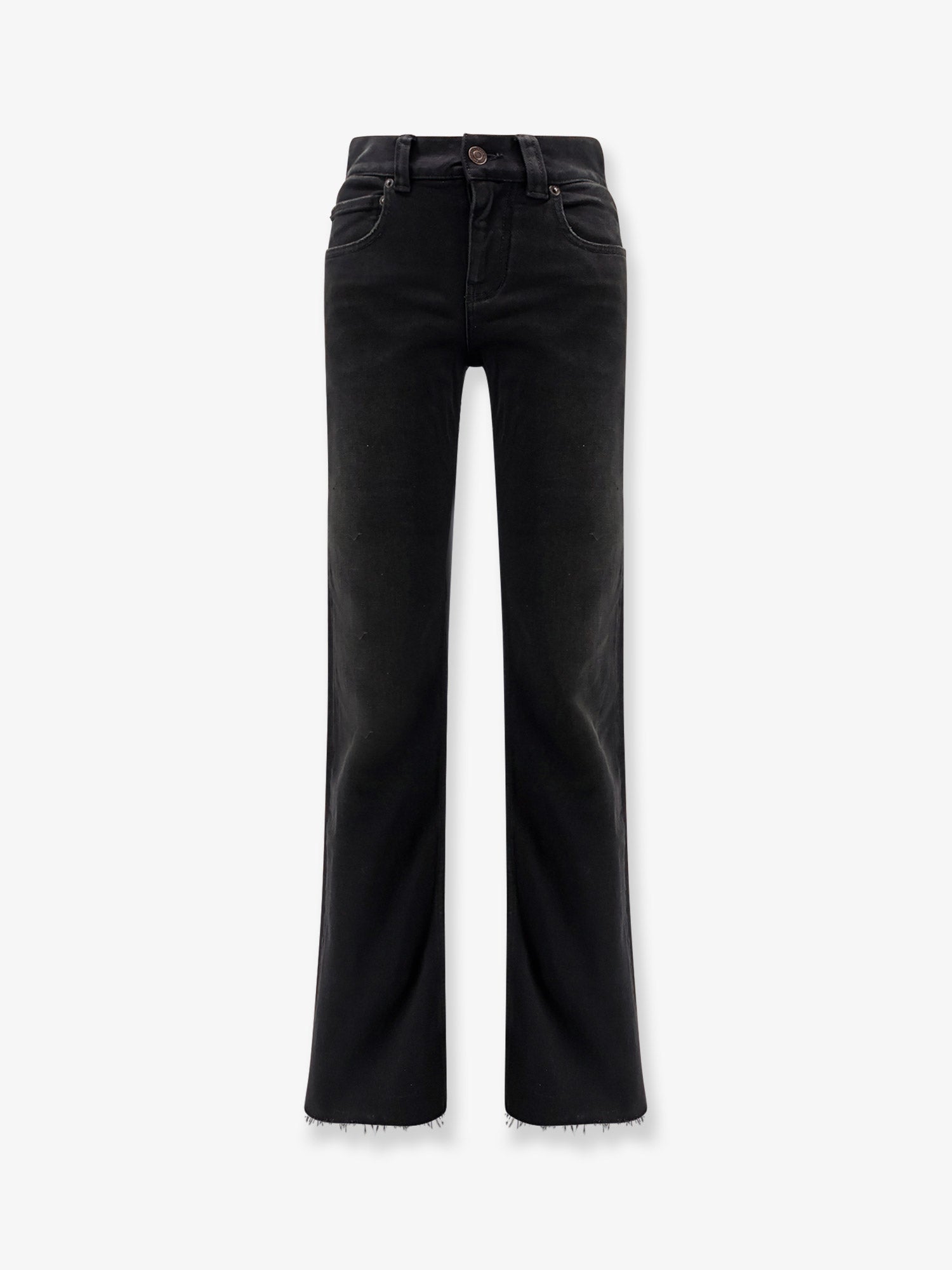 Balenciaga Women Denim Trousers With Frayed Edges BALENCIAGA