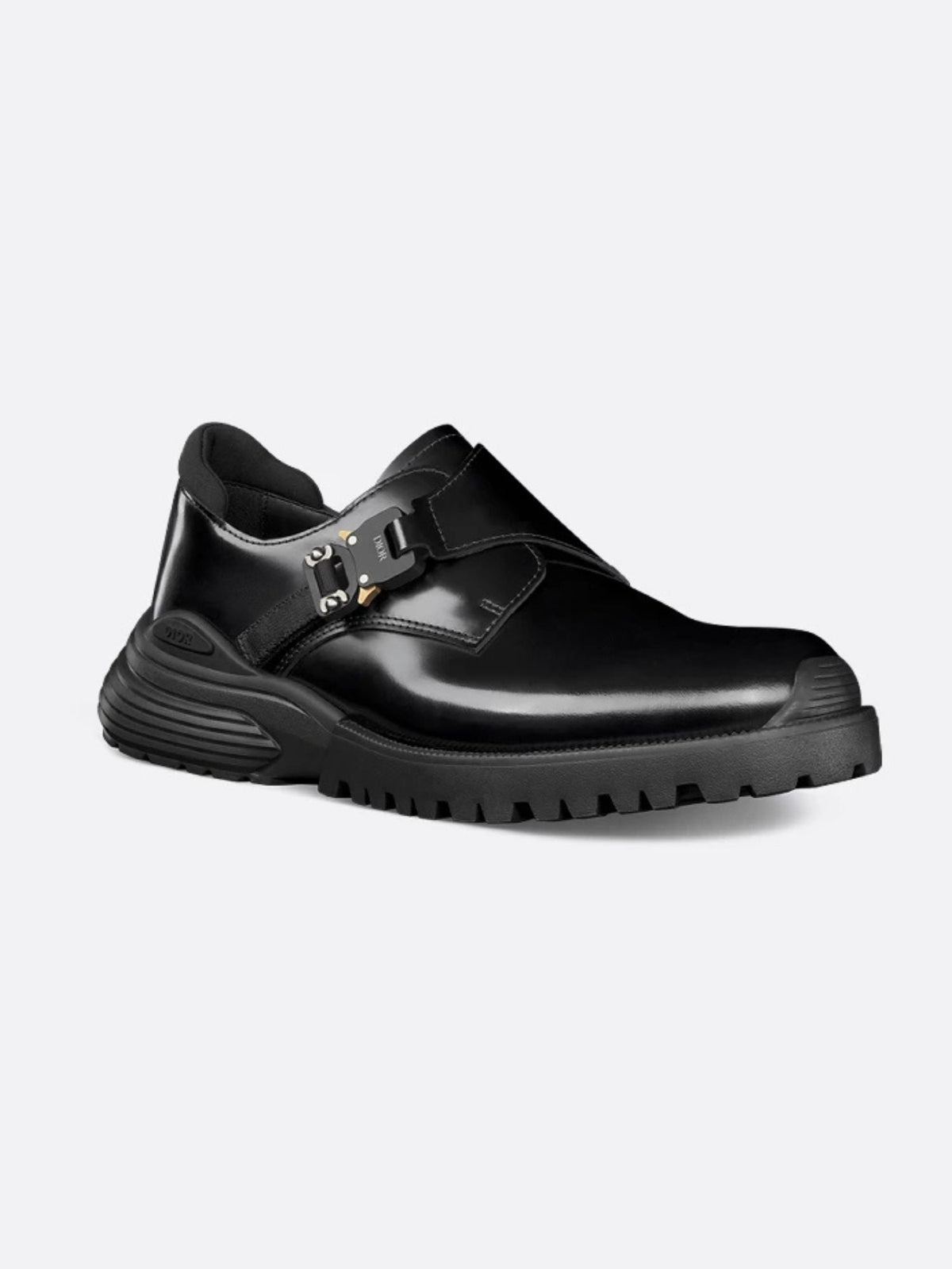Dior Men Mocassino Derby In Pelle Con Fibbia In Alluminio Con Dettaglio Logo CHRISTIAN DIOR