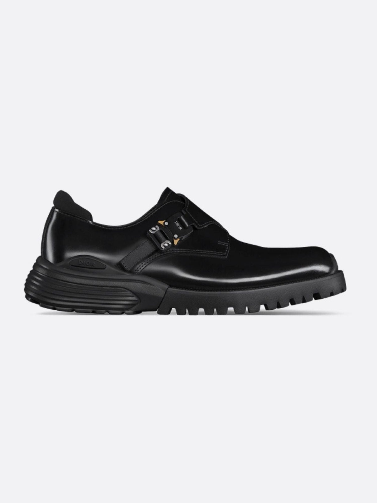 Dior Men Mocassino Derby In Pelle Con Fibbia In Alluminio Con Dettaglio Logo CHRISTIAN DIOR