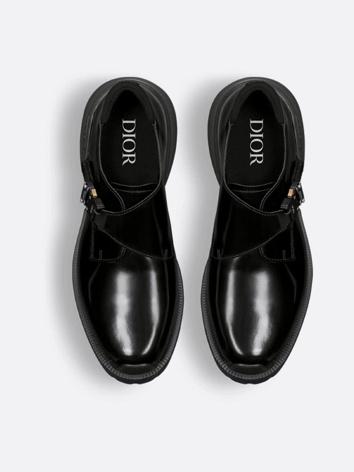 Dior Men Mocassino Derby In Pelle Con Fibbia In Alluminio Con Dettaglio Logo CHRISTIAN DIOR