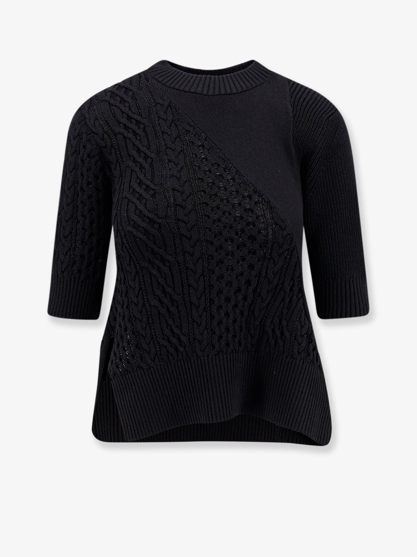 Sacai Women Cotton Blend Asymmetrical Sweater SACAI