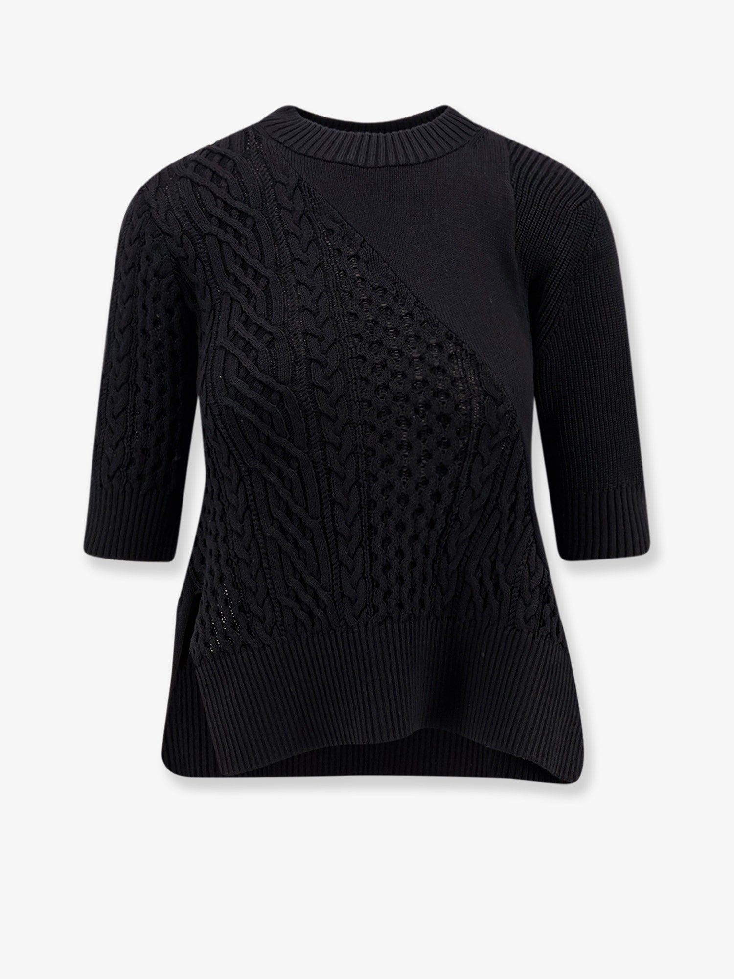 Sacai Women Cotton Blend Asymmetrical Sweater SACAI