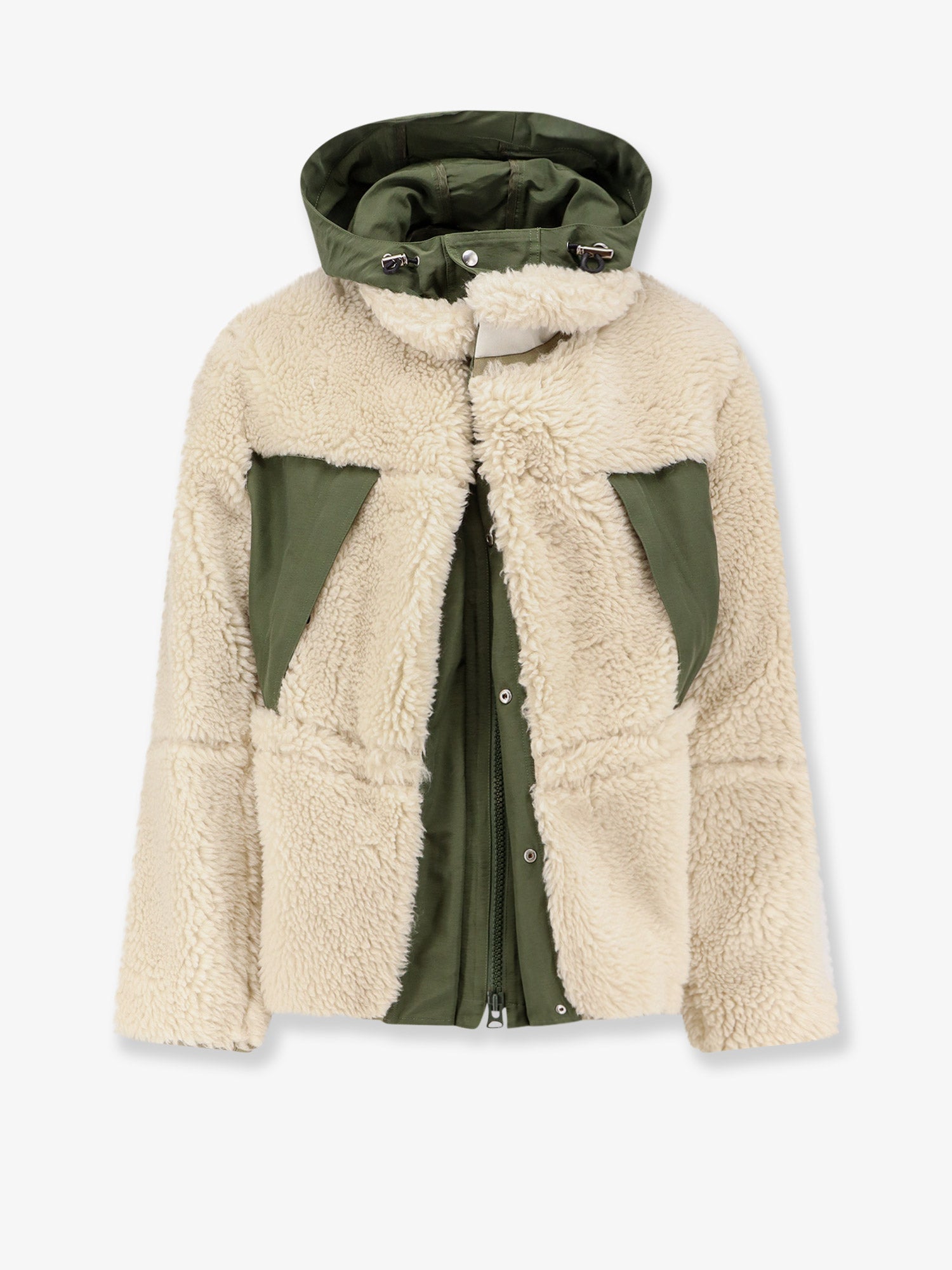 Sacai Men Eco Shearling And Nylon Jacket SACAI