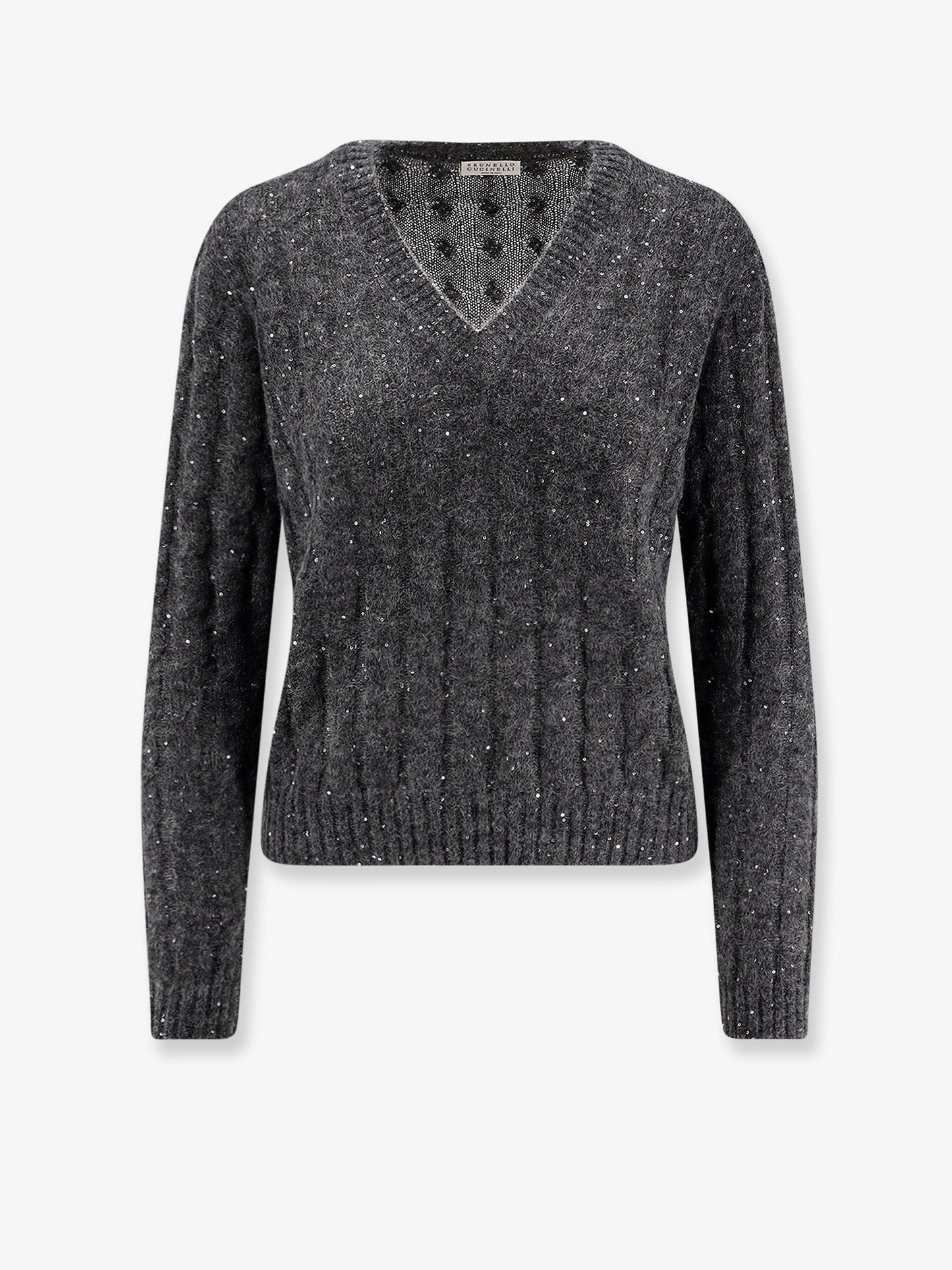 Brunello Cucinelli Women Wool Blend Sweater With All-Over Sequins BRUNELLO CUCINELLI