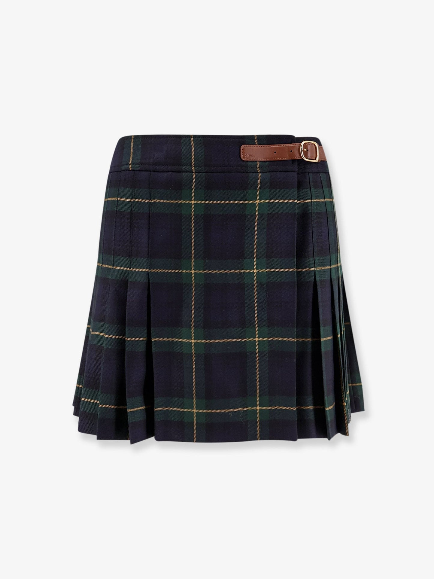 Celine Women Tartan Wool Kilt Miniskirt CELINE