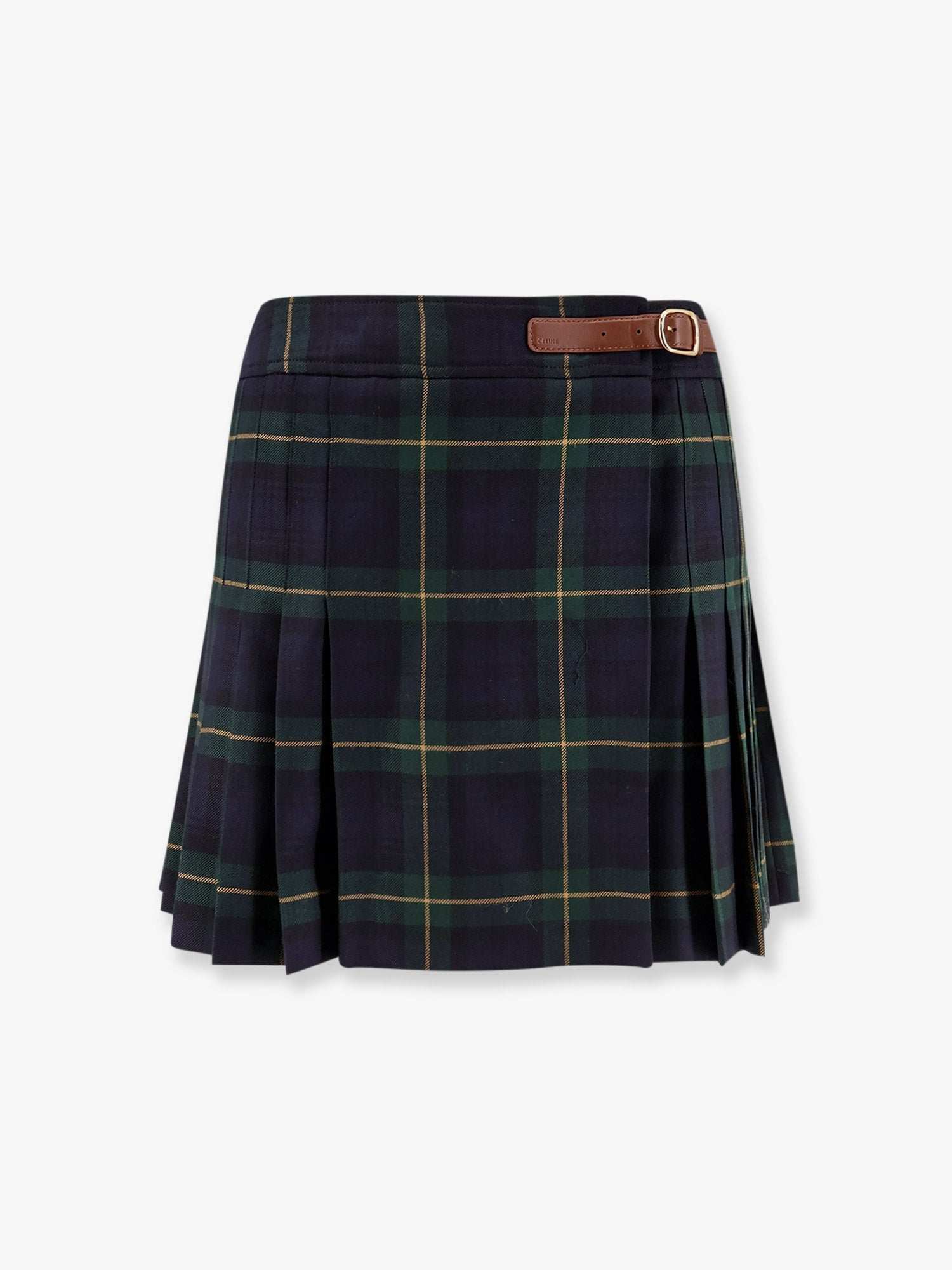 Celine Women Tartan Wool Kilt Miniskirt CELINE