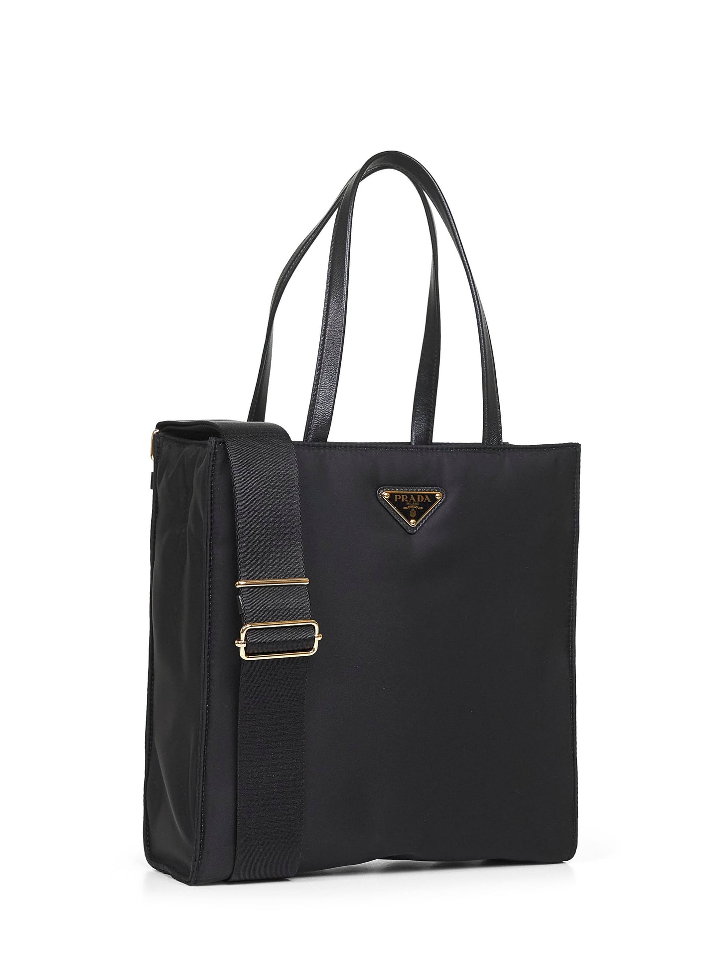 Prada Borse Women Black Shopping Bag With Shoulder Strap PRADA