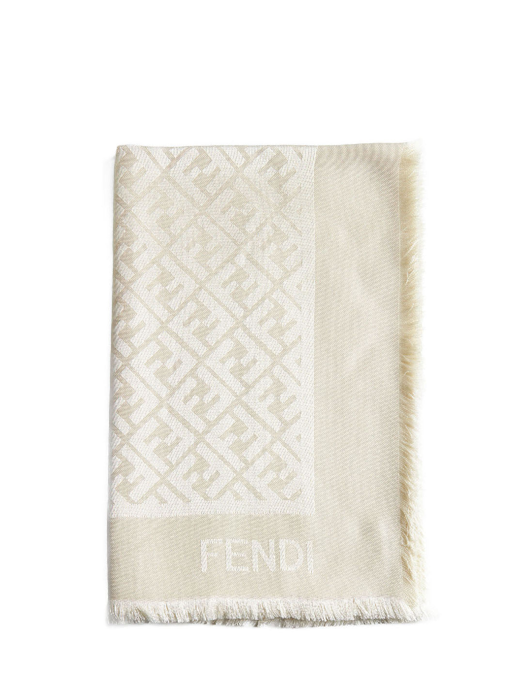Fendi Silk Women Ivory Organic Silk Shaw FENDI