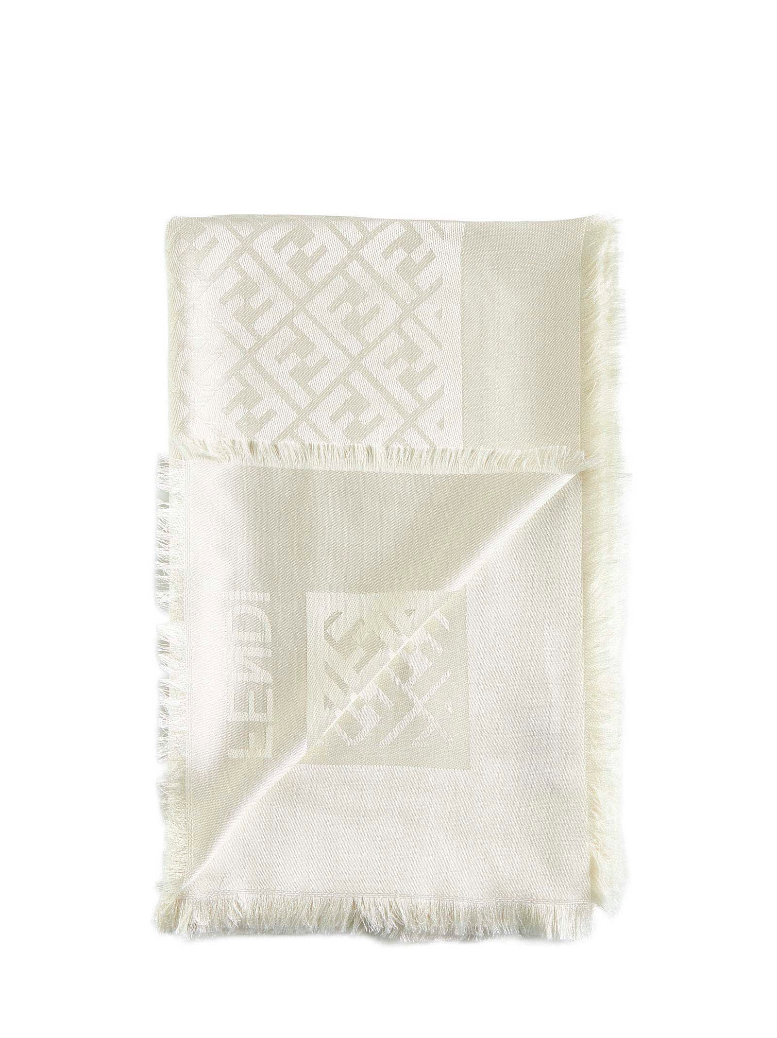 Fendi Silk Women Ivory Organic Silk Shaw FENDI